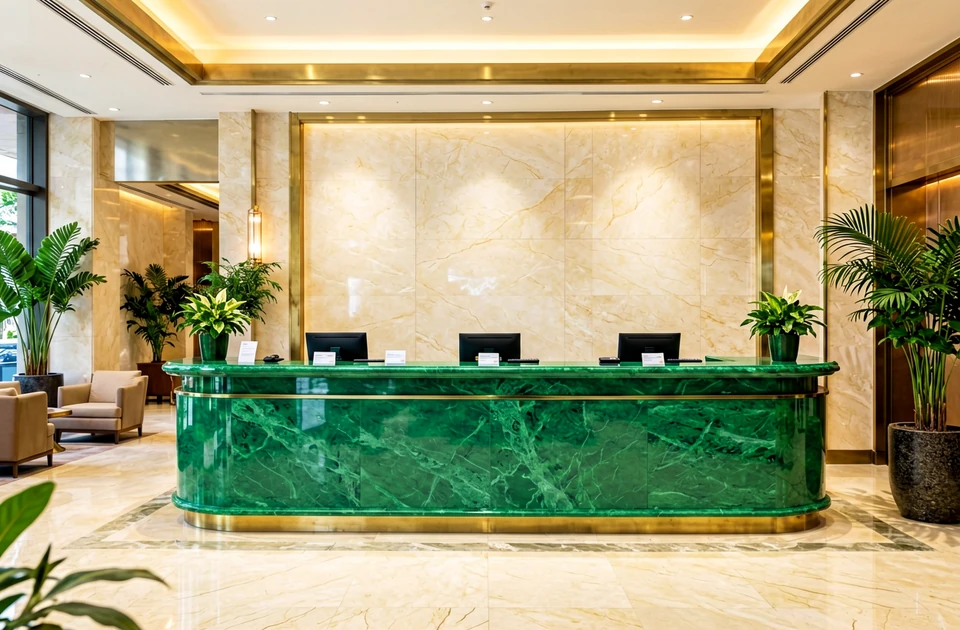 AI-generated premium hotel reception environment