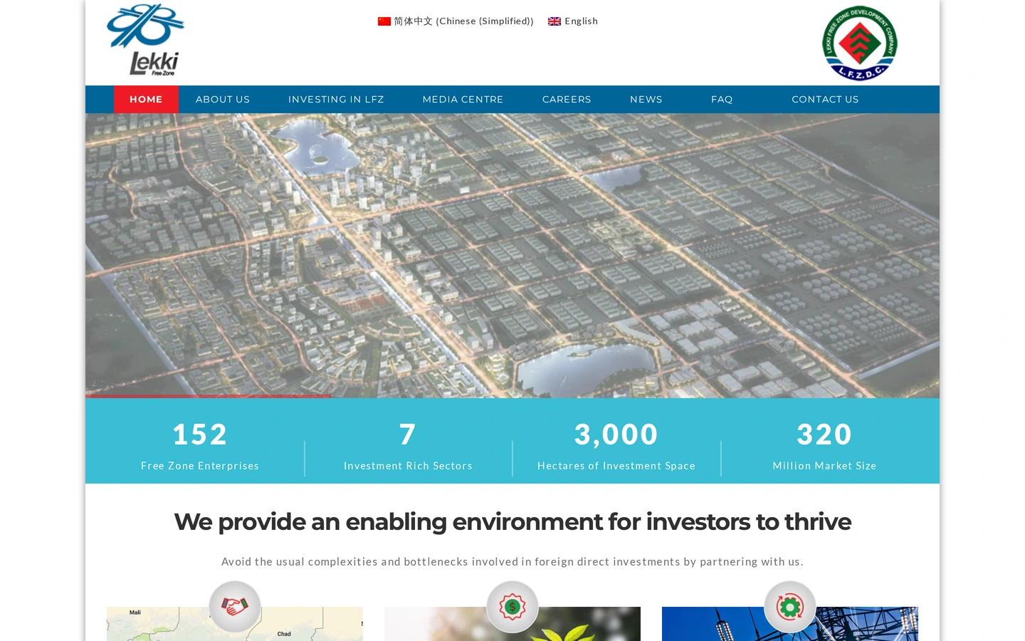 Actual Lekki Free Zone Development Company website capture