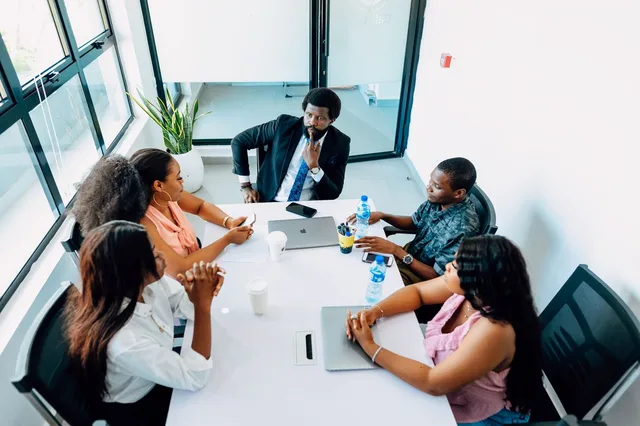 Business meeting in Lagos office